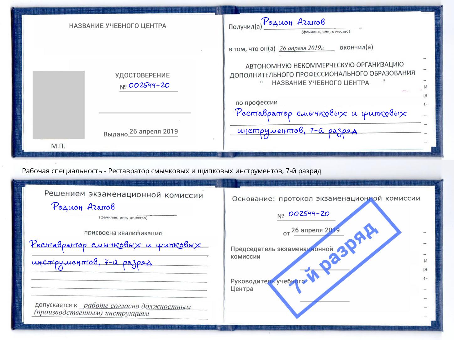 корочка 7-й разряд Реставратор смычковых и щипковых инструментов Магадан